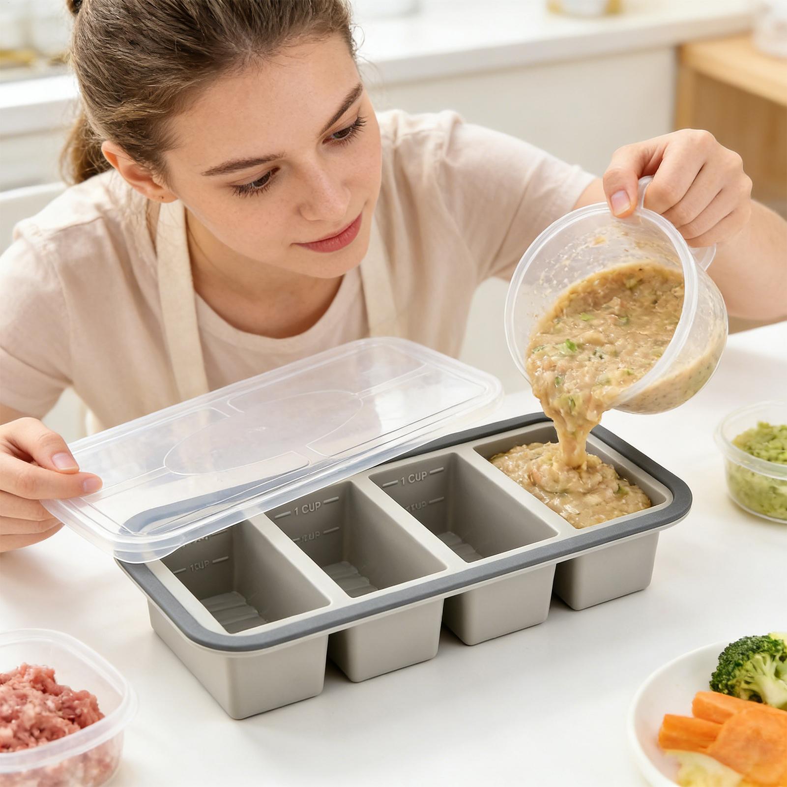 Meal Prep Template - Silikon Dondurucu Kalıpları Kolay Çıkarılabilir Yiyecek
