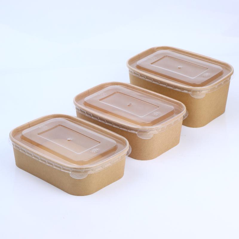 Meal Prep Bowl - 10 Adet Kare Tek Kullanımlık Kraft