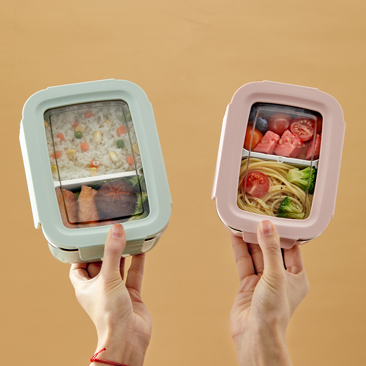Meal Prep Bowl - Mikrodalga 304 Paslanmaz Çelik Bölmeli Öğle