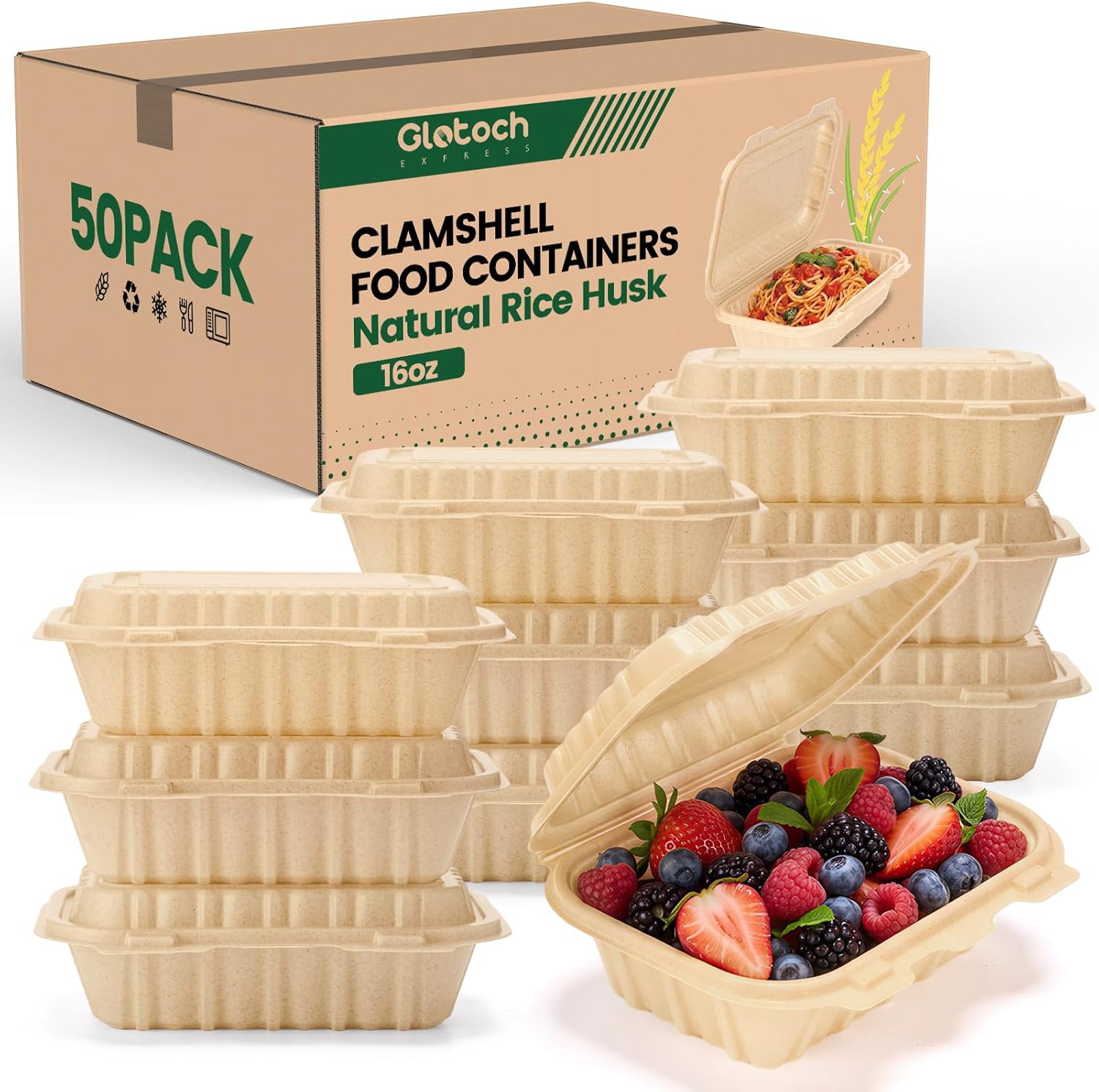 Meal Prep With Rice - 50'li Paket 16oz (473ml) Deniz Kabuğu