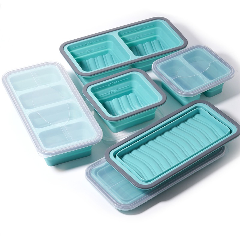 Meal Prep Template - Kapaklı Dondurucu Tepsisi 2 adet Silikon