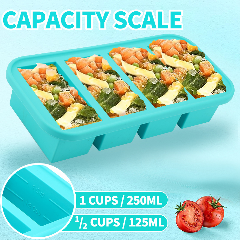 4 Kapaklı Silikon Dondurucu Ka - Meal Prep Template incelemesi ve fiyatı