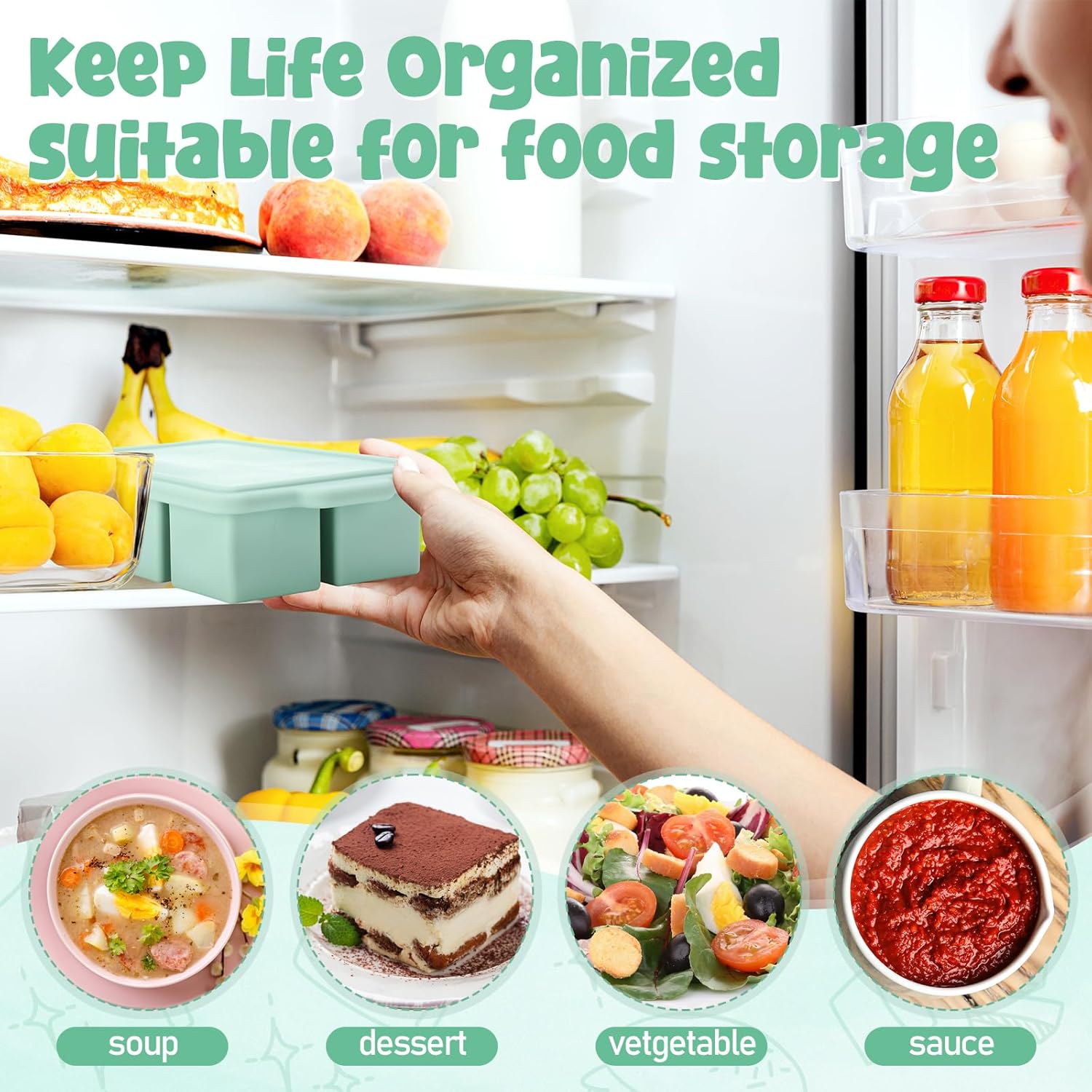 Kapaklı Silikon Dondurucu Teps - Meal Prep Template incelemesi ve fiyatı